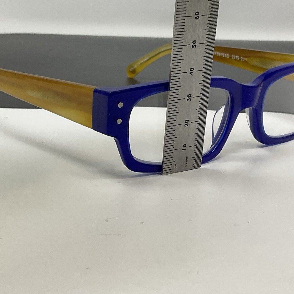 eyebobs Peckerhead Reading Glasses Color 20 - Cobalt Front with Blonde Temples - Picture 14 of 16